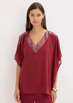 Damen bonprix Bekleidung·Jacken & Mäntel|Festliche Mode|Oversize-Bluse mit Pailletten-Einsatz