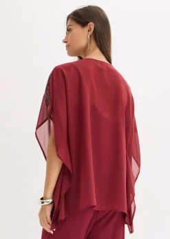 Damen bonprix Bekleidung·Jacken & Mäntel|Festliche Mode|Oversize-Bluse mit Pailletten-Einsatz
