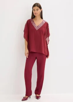 Damen bonprix Bekleidung·Jacken & Mäntel|Festliche Mode|Oversize-Bluse mit Pailletten-Einsatz