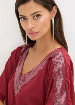 Damen bonprix Bekleidung·Jacken & Mäntel|Festliche Mode|Oversize-Bluse mit Pailletten-Einsatz