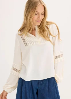 Damen bonprix Bekleidung·Jacken & Mäntel|Blusen & Tuniken|Oversize-Bluse mit Verzierungen