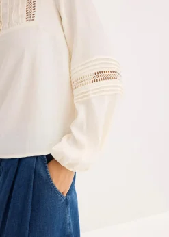 Damen bonprix Bekleidung·Jacken & Mäntel|Blusen & Tuniken|Oversize-Bluse mit Verzierungen