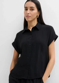 Damen bonprix Zweiteiler & Sets|Blusen & Tuniken|Oversized Bluse aus strukturiertem Crêpe