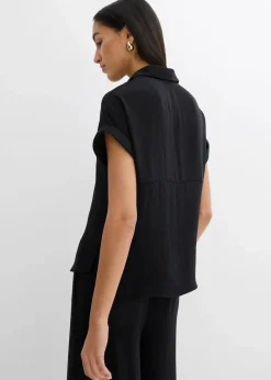 Damen bonprix Zweiteiler & Sets|Blusen & Tuniken|Oversized Bluse aus strukturiertem Crêpe