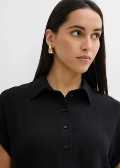 Damen bonprix Zweiteiler & Sets|Blusen & Tuniken|Oversized Bluse aus strukturiertem Crêpe