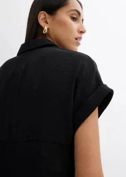 Damen bonprix Zweiteiler & Sets|Blusen & Tuniken|Oversized Bluse aus strukturiertem Crêpe
