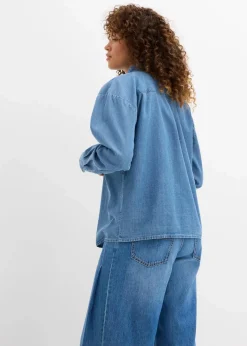 Damen bonprix Blusen & Tuniken|Nachhaltigere Materialien|Oversized Jeanshemd aus Bio-Baumwolle