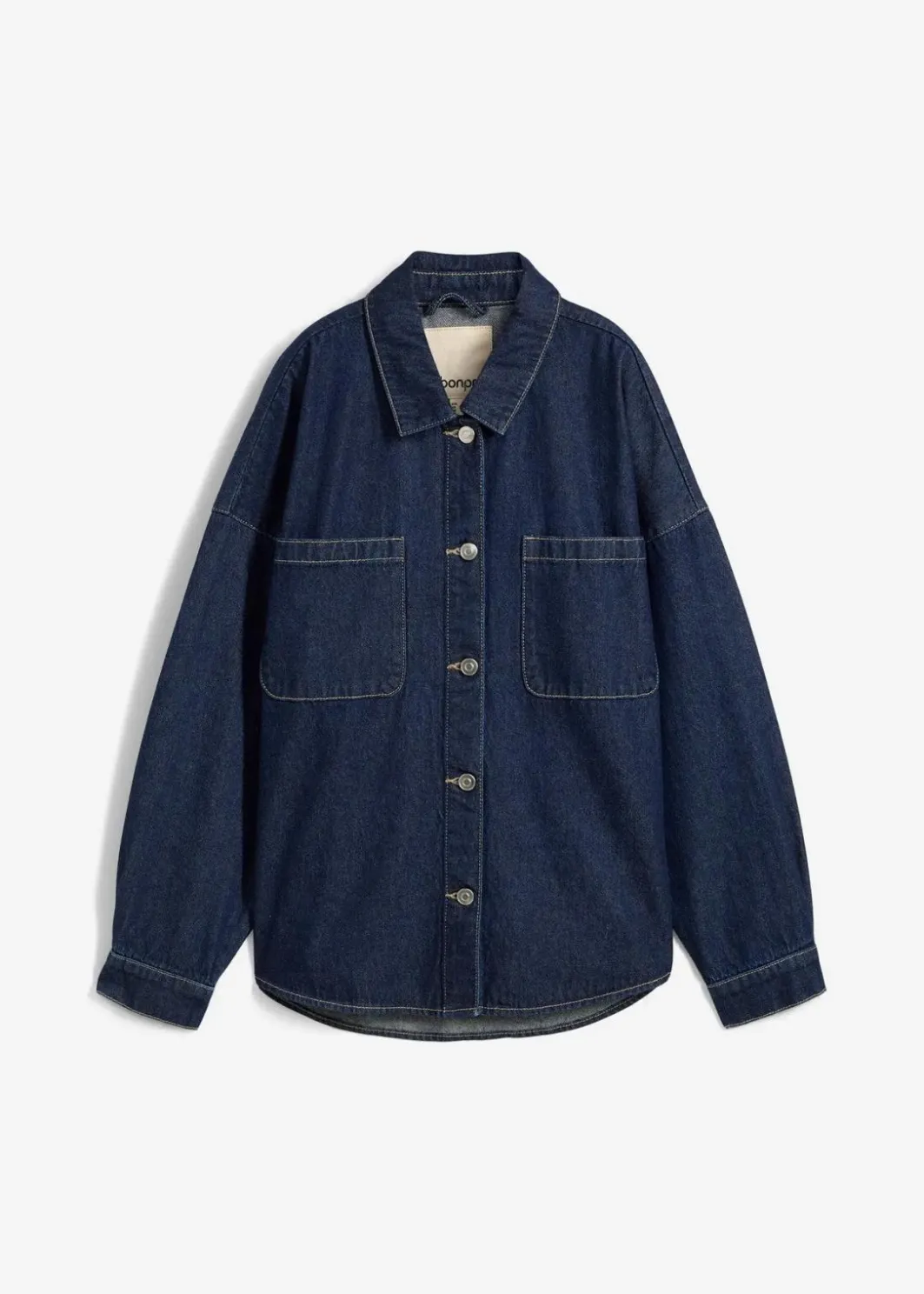 Damen bonprix Bekleidung·Hosen|Nachhaltigere Materialien|Oversized Jeans-Overshirt aus Bio-Baumwolle