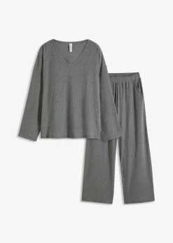 Damen bonprix Homewear|Nachtwäsche|Oversized Loungewear Hausanzug aus weicher Rippe