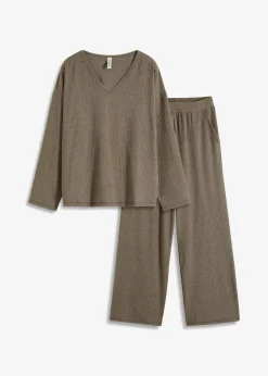 Damen bonprix Wäsche·Homewear|Wäsche·Nachtwäsche|Oversized Loungewear Hausanzug aus weicher Rippe