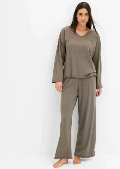 Damen bonprix Wäsche·Homewear|Wäsche·Nachtwäsche|Oversized Loungewear Hausanzug aus weicher Rippe