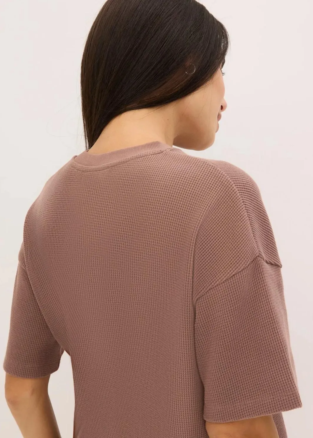 Damen bonprix Wäsche·Homewear|Wäsche·Nachtwäsche|Oversized Loungewear Shorty Hausanzug aus Waffeljersey