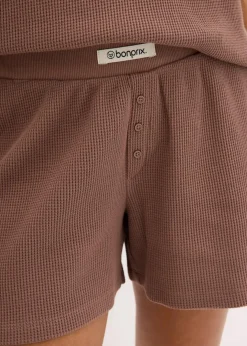 Damen bonprix Wäsche·Homewear|Wäsche·Nachtwäsche|Oversized Loungewear Shorty Hausanzug aus Waffeljersey