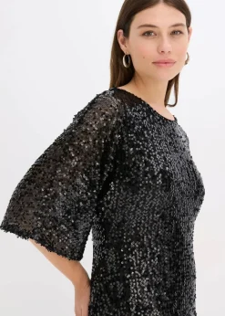 Damen bonprix Festliche Mode|Kleider|Oversized Paillettenkleid