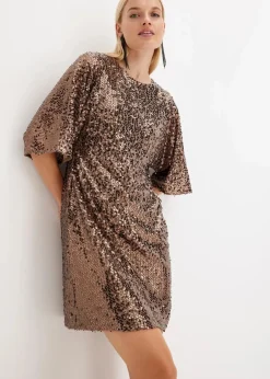 Damen bonprix Bekleidung·Pullover & Strickjacken|Kleider|Oversized Paillettenkleid