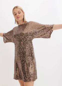 Damen bonprix Bekleidung·Pullover & Strickjacken|Kleider|Oversized Paillettenkleid