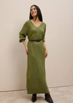 Damen bonprix Strickmode|Kleider|Oversized Strickkleid in Midilänge