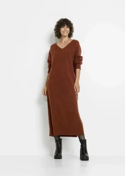 Damen bonprix Strickmode|Kleider|Oversized Strickkleid in Midilänge