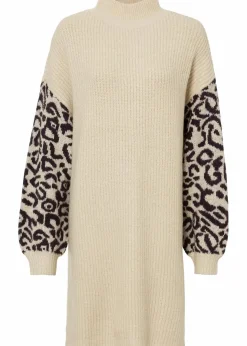 New Oversized Strickkleid mit Leomuster Damen Bekleidung·Umstandsmode|Bekleidung·Pullover & Strickjacken