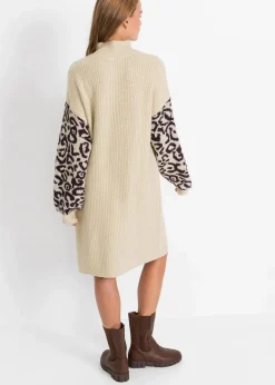 New Oversized Strickkleid mit Leomuster Damen Bekleidung·Umstandsmode|Bekleidung·Pullover & Strickjacken