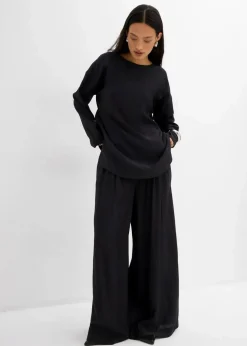 Discount Oversized Tunikabluse aus strukturiertem Crinkle-Viskose-Mix Damen Bekleidung·Jacken & Mäntel|Zweiteiler & Sets