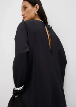 Discount Oversized Tunikabluse aus strukturiertem Crinkle-Viskose-Mix Damen Bekleidung·Jacken & Mäntel|Zweiteiler & Sets