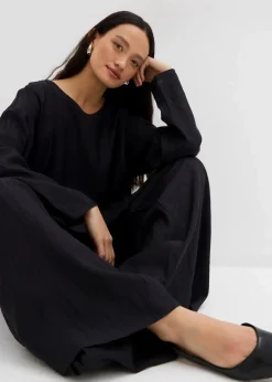 Discount Oversized Tunikabluse aus strukturiertem Crinkle-Viskose-Mix Damen Bekleidung·Jacken & Mäntel|Zweiteiler & Sets