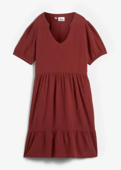 Damen bonprix Kleider|Bekleidung·Pullover & Strickjacken|Oversized-Kleid aus Baumwoll-Musselin