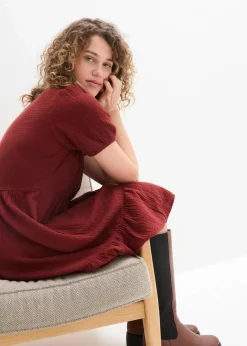 Damen bonprix Kleider|Bekleidung·Pullover & Strickjacken|Oversized-Kleid aus Baumwoll-Musselin