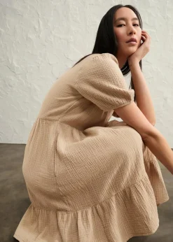 Damen bonprix Bekleidung·Pullover & Strickjacken|Kleider|Oversized-Kleid aus Baumwoll-Musselin