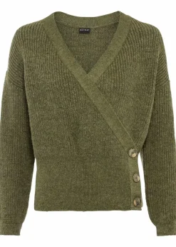 Damen bonprix Bekleidung·Umstandsmode|Bekleidung·Jeans|Oversized-Pullover in Wickeloptik