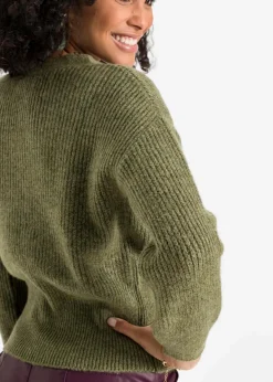 Damen bonprix Bekleidung·Umstandsmode|Bekleidung·Jeans|Oversized-Pullover in Wickeloptik