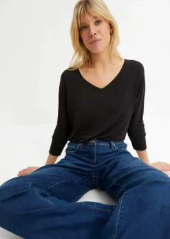 Damen bonprix Nachhaltigere Materialien|Shirts & Tops|Oversized-Shirt aus fließender Viskose