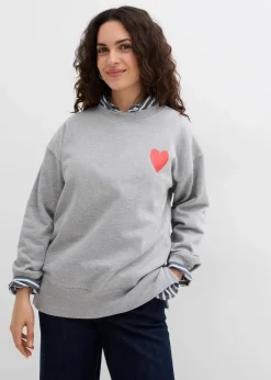 Damen bonprix Bekleidung·Blusen & Tuniken|Sweat|Oversized-Sweatshirt aus Bio-Baumwolle