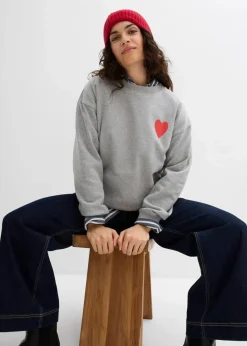 Damen bonprix Bekleidung·Blusen & Tuniken|Sweat|Oversized-Sweatshirt aus Bio-Baumwolle