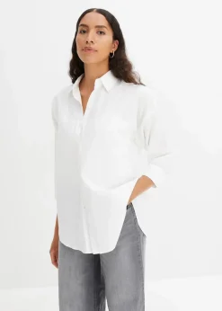 Damen bonprix Bekleidung·Jacken & Mäntel|Blusen & Tuniken|Oversize-Hemd aus Baumwolle mit 3/4 Arm