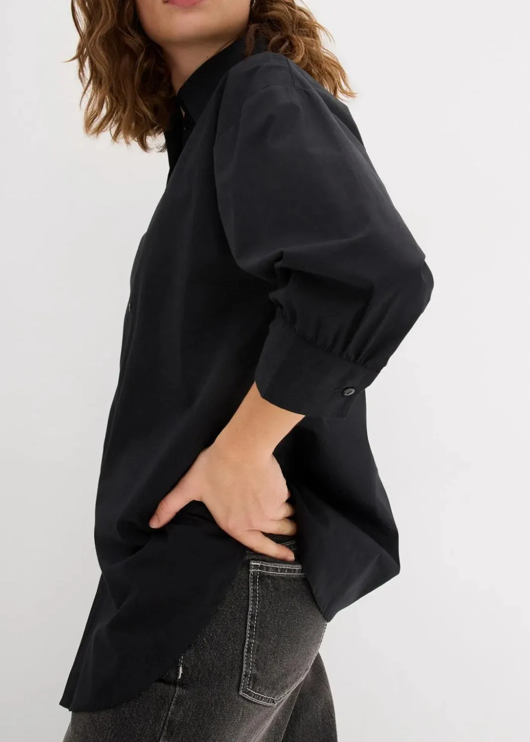 Best Oversize-Hemd aus Baumwolle mit 3/4 Arm Damen Blusen & Tuniken|Bekleidung·Jacken & Mäntel