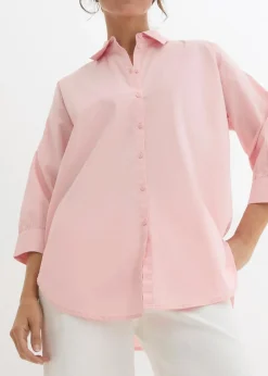 Damen bonprix Blusen & Tuniken|Bekleidung·Jacken & Mäntel|Oversize-Hemd aus Baumwolle mit 3/4 Arm