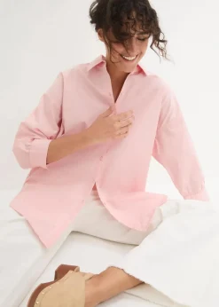 Damen bonprix Blusen & Tuniken|Bekleidung·Jacken & Mäntel|Oversize-Hemd aus Baumwolle mit 3/4 Arm