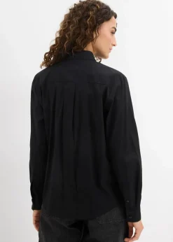 Damen bonprix Blusen & Tuniken|Bekleidung·Jacken & Mäntel|Oversize-Hemd mit Kontrast Tasche