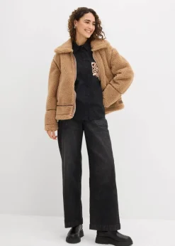 Damen bonprix Blusen & Tuniken|Bekleidung·Jacken & Mäntel|Oversize-Hemd mit Kontrast Tasche
