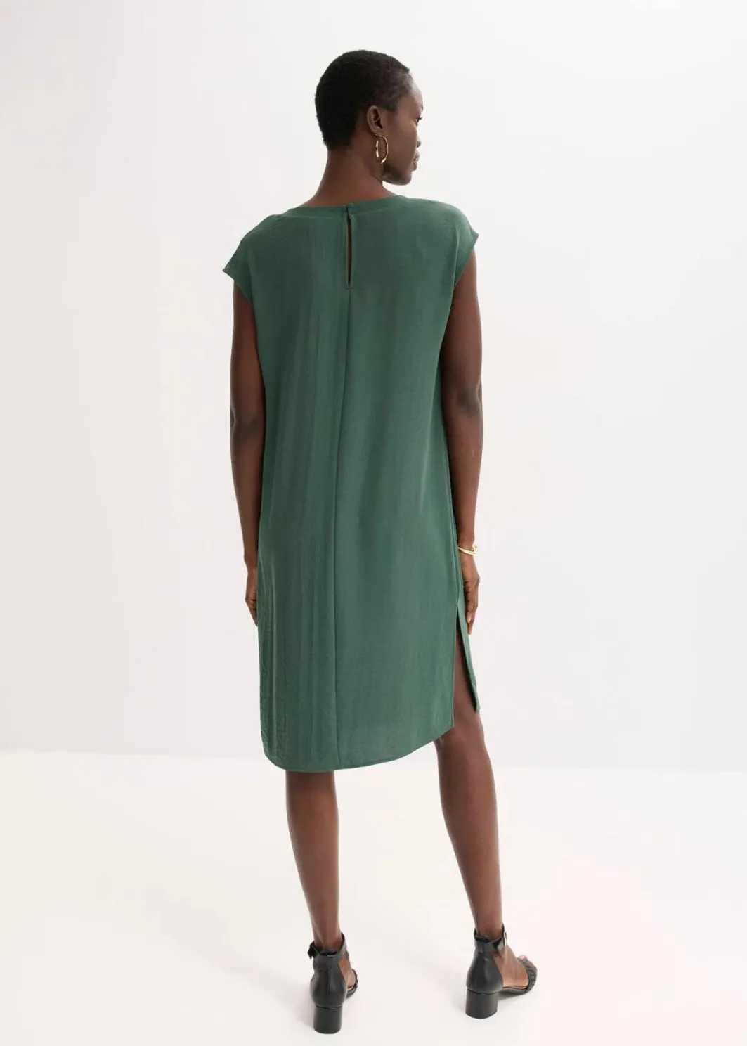 Damen bonprix Bekleidung·Pullover & Strickjacken|Kleider|Oversize-Kleid aus strukturiertem Crêpe