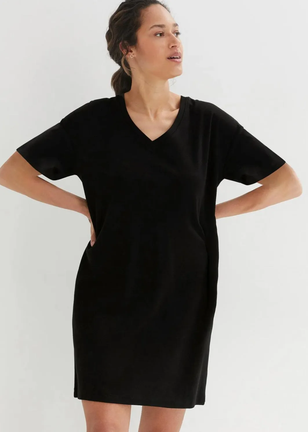 Damen bonprix Bekleidung·Röcke|Bekleidung·Pullover & Strickjacken|Oversize-Kleid mit aus reiner Baumwolle (2er Pack)