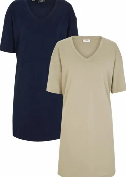 Best Oversize-Kleid mit aus reiner Baumwolle (2er Pack) Damen Kleider|Basics