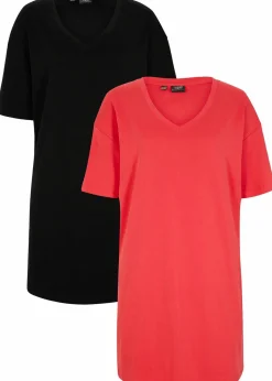 Damen bonprix Kleider|Basics|Oversize-Kleid mit aus reiner Baumwolle (2er Pack)