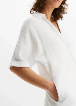 Damen bonprix Bekleidung·Jacken & Mäntel|Blusen & Tuniken|Oversize-Longbluse aus softem Musselin