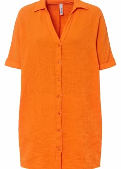 Damen bonprix Blusen & Tuniken|Bekleidung·Jacken & Mäntel|Oversize-Longbluse aus softem Musselin