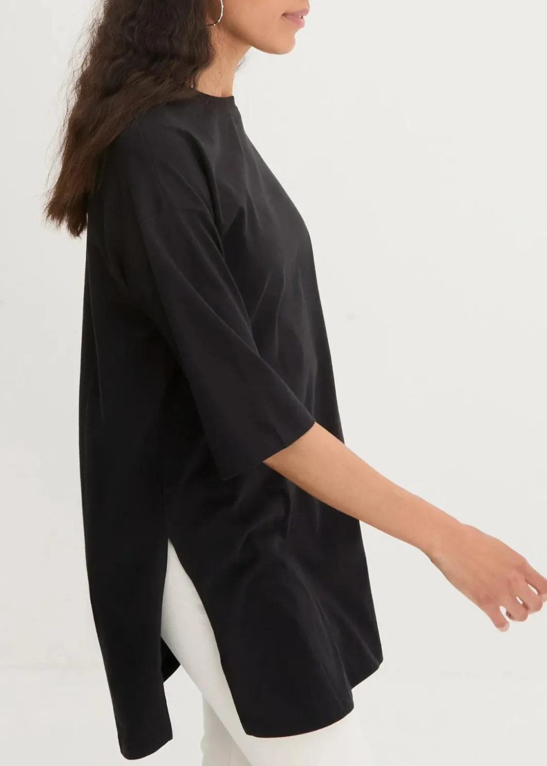 Best Oversize-Longshirt aus reiner Bio-Baumwolle Damen Shirts & Tops|Nachhaltigere Materialien
