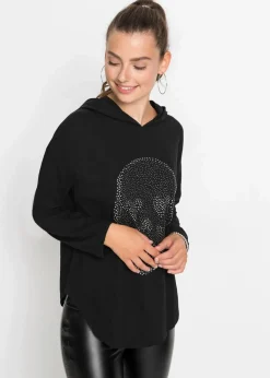 Outlet Oversize-Longshirt mit Kapuze Damen Shirts & Tops