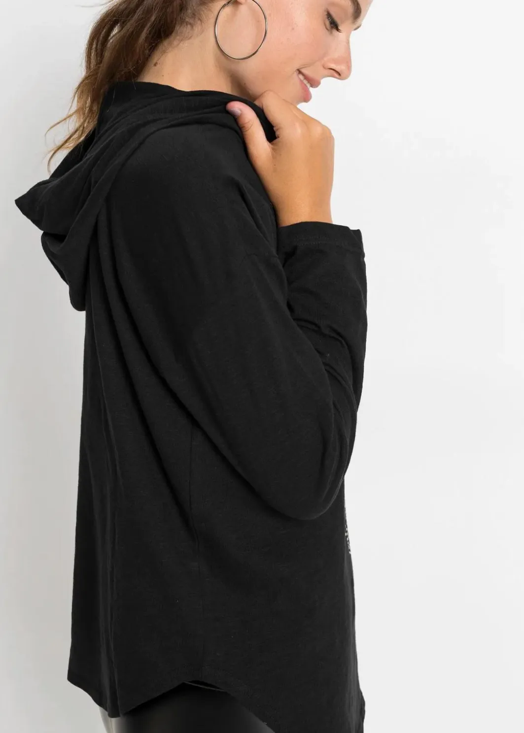 Outlet Oversize-Longshirt mit Kapuze Damen Shirts & Tops